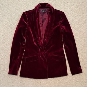 INC Women’s Small Velvet Blazer in Burgundy new without tags